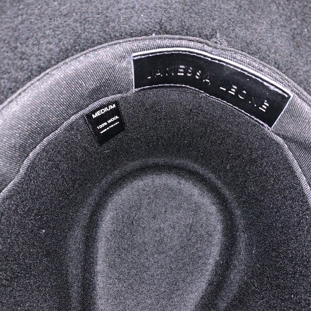 Black wool Janessa Leone Hat . Size medium - Picture 7 of 8